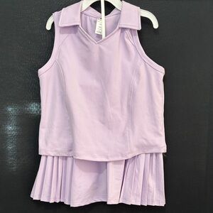 Yogalicious Light Purple Kids Tank with Pleated Design